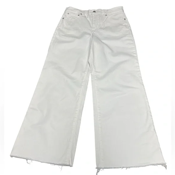 J. Crew white wide leg crop jeans with raw hem 2025 - Picture 3 of 12